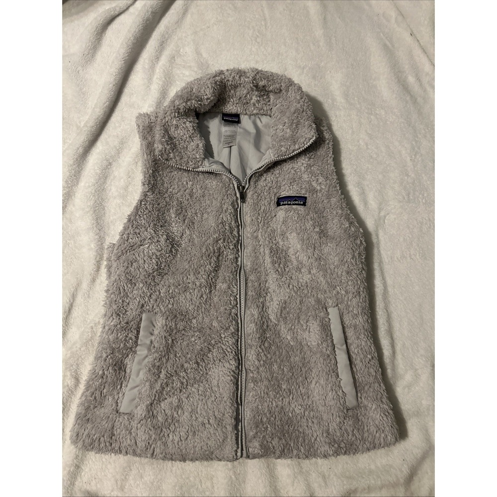 Patagonia Fleece Jacket Womens Small Gray High Pile Full Zip Outdoor Vest